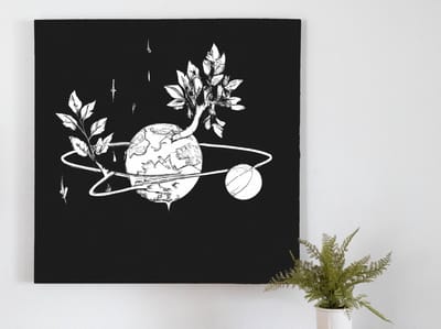 Trees to the universe | Trees to the universe | Kunst - 60x60 centimeter op Canvas | Foto op Canvas