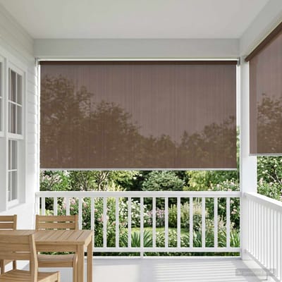 vidaXL - Buitenrolgordijn - 90% - UV-blok - Taupe - 120 - x - 140 - cm - HDPE