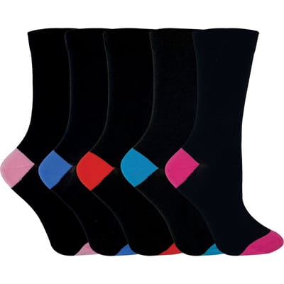 Dames Soft Top Gekleurde Hiel & Teen Katoenen Sokken - CS1