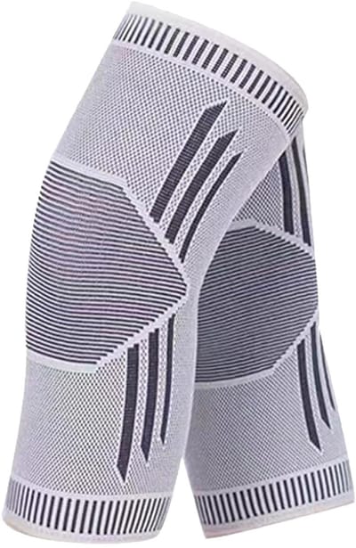 Kniebraces - 1 paar - Unisex ademende en elastische kniebraces - Geschikt voor fietsen - skiën en hardlopen - Grijs