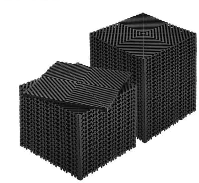 NordHaus Drainagemat - Interlock Vloertegel - Antislip Douchemat - Snelle Waterafvoer - 50 Stuks Zwart 31 x 31 x 1,5 cm