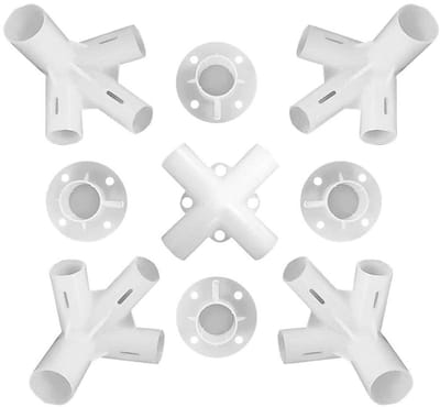 Dailygoods- Luifelbevestiging 9 Stuks - Reserveonderdelen - Hoekverbindingen - Tentpoten - Dakverbindingsstuk - Kunststof 25/19 mm - Tentonderdelen