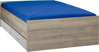 Bed met opbergruimte | 120x200 | Donker Grijs Hout | Inclusief aluminium lades | 4 stuks 60cm diep