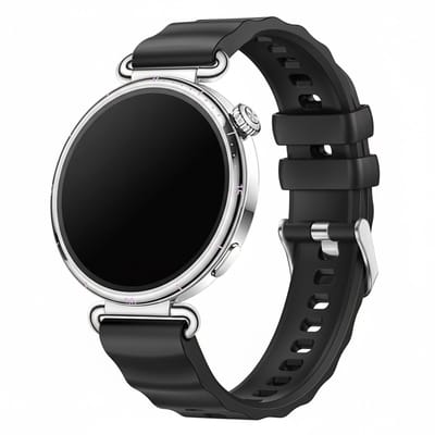 Siliconen bandje - geschikt voor Garmin Venu 2s / 3s / 4 (41mm) / Vivoactive 4s / Forerunner 255s / 265s - Huawei Watch GT 5 Pro - 42mm / GT 6 / GT 5 / GT 4 - 41mm - ribbel - zwart