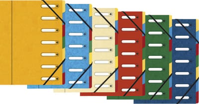 Exacompta 8x Sorteermap HARMONIKA® met uitrekbare rug en uitgesneden vensters - 7 indelingen - Geassorteerd - 5307E