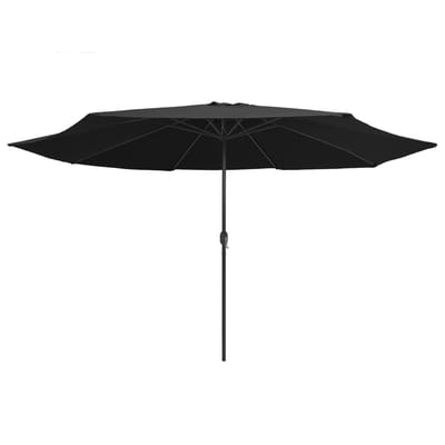 vidaXL - Parasol - met - metalen - paal - 390 - cm - zwart
