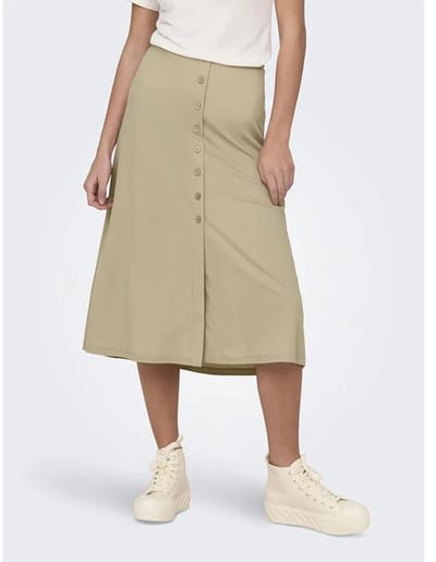 Only Jany Midi Rok Beige L Vrouw