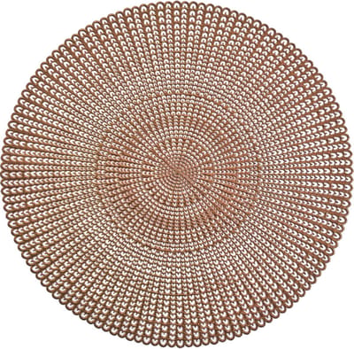 Zeller Placemats - rond - koperkleurig - met geponste gaatjes - Dia 41 cm