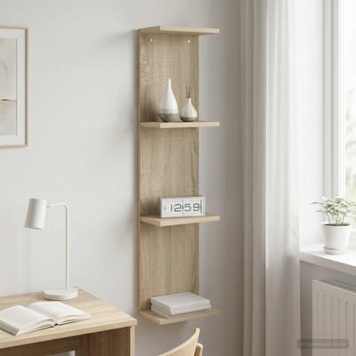 vidaXL - Wandplank - Sonoma - Eiken - 25 - x - 15 - x - 100 - cm - Bewerkt - hout