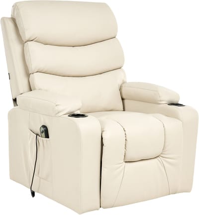 ETER - Relaxfauteuil elektrisch - Beige - Kunstleer