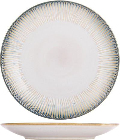 Cosy & Trendy Dinerborden Listra Ocean Blauw/Wit 4 Stuks ø 25 cm - Aardewerk - Vaatwasser- & Magnetronbestendig