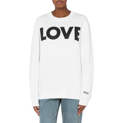 Moschino Love Organic Cotton Sweatshirt White Size: XXS | Long-Sleeved Tops Outlet | Dames | Wit
