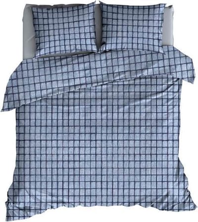 Romanette Metallica - Dekbedovertrek - Lits-jumeaux - 240x200/220 cm + 2 kussenslopen 60x70 cm - Denimblue