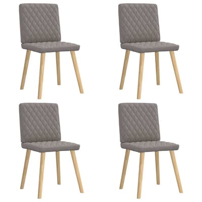 vidaXL - Eetkamerstoelen - 4 - st - draaibaar - stof - taupe