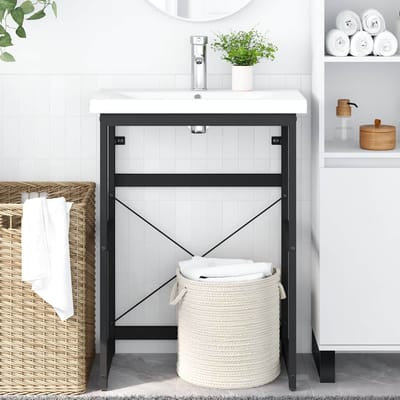 vidaXL - Wastafelframe - 59x38x83 - cm - ijzer - zwart