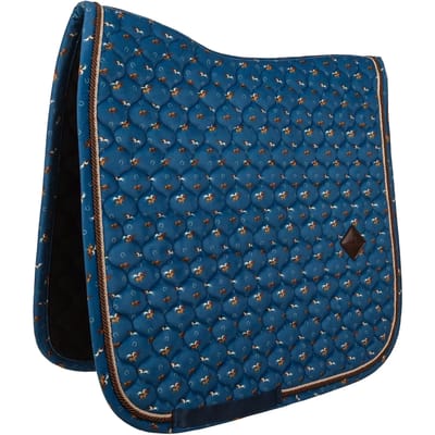 Kentucky Horsewear - Zadeldoek velvet horse printing navy jumping
