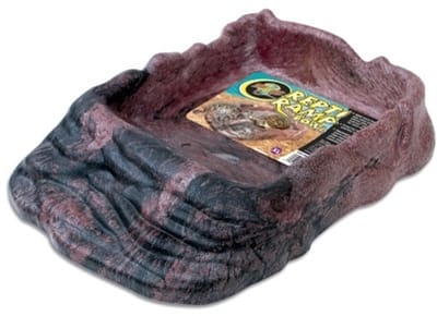 Repti Rock Pool - Dierenbakje - Terrarium Toegang - Gemakkelijke Oprit - 12 x 9 x 16 cm - Grijs