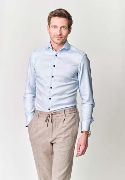 John Miller - Overhemd Blauw John Miller Tailored Fit Lange Mouw Overhemd Blauw 5140874-130-650