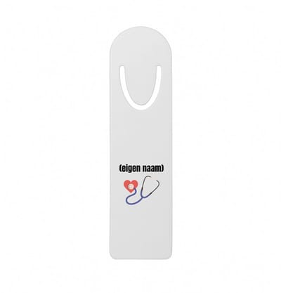 Hacebo® - dokter slethoscoop met eigen naam metalen boekenlegger - Dokter - iemand die dokter is - ziekenhuis - hart - verjaardag - cadeau - kado Bladwijzer boekenleggers - 12.7 cm x 3.2cm