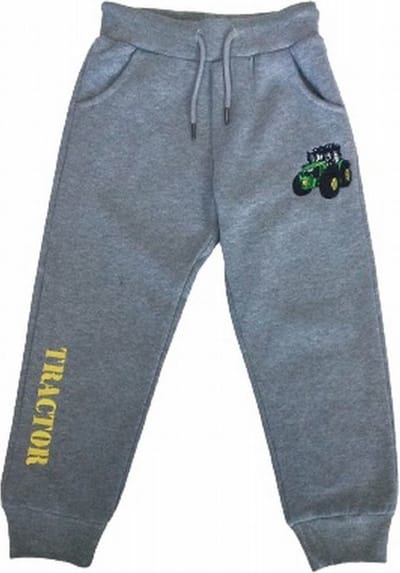 S&c Joggingbroek met geborduurde trekker / tractor - grijs/geel - John Deere - maat 86/92 (2) - H139