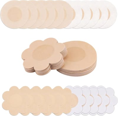 Nipple Pads 50 Paar Onzichtbare Tepelbedekking Wegwerp Stickers Ultra Dun Ademend Zelfklevend Rond voor Vrouwen en Meisjes - Geel 6cm, Comfort, Bescherming, Discreet