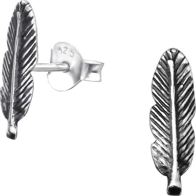 Zilveren oorstekers veertje oxi | feather earings | oorknopjes dames zilver | Zilverana |Sterling 925 Silver | zilveren oorbellen dames