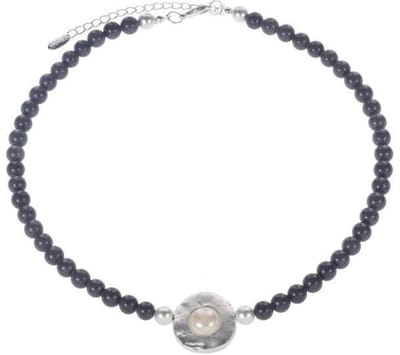 Behave - Korte ketting natuurkralen 8mm - Nikkelvrij - Trendy mode accessoires