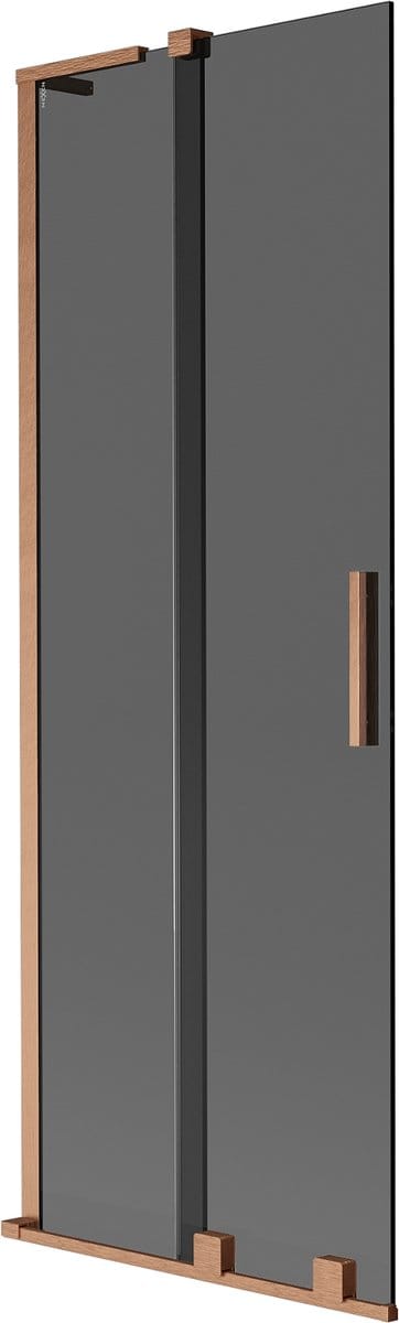 Mexen Velar L badwand 2-delige schuifparavan 70 x 150 , grafiet, geborsteld koper - 896-070-003-41-65