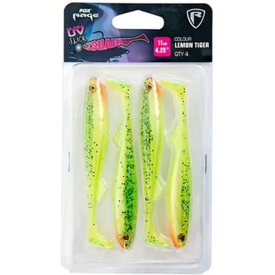 Zacht kunstaas Fox Rage slick shad ultra UV lemontiger 4.25" x 4