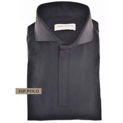 John Miller Polo Long Sleeve Slim Zip Collar Hyperstretch Navy / male