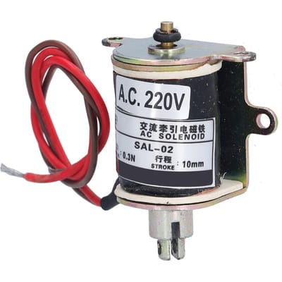 BERM Push Pull Elektromagneet Buisvormige Tractie Solenoïde 0.3N Zuigkracht 10mm Slag SAL‑02 AC220V