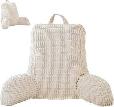 Leeskussen - Rugsteun - Comfortabel Zitten - Verstelbare Vulling - 80x55x40 cm - Beige