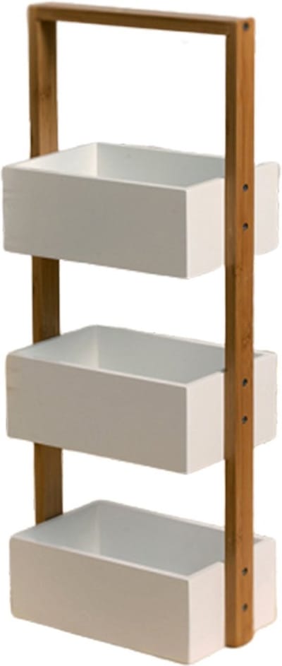 CALICOSY - Rechte bamboe plank met 3 opbergbakken 29x15x66cm