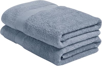Yumeko douchelakens terry faded blauw 70x140 - 2 st - Hotelkwaliteit - Bio, eco & fairtrade