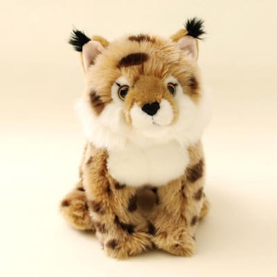 Kawai Lynx Pluche Speelgoed Levensgetrouwe Knuffeldier Cadeau voor Kattenliefhebbers Zachte Katachtige Pop Kerst Verjaardagscadeau voor Kinderen 23cm beige