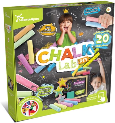 Science4you Kids Krijtlab - Maak je Eigen Krijtjes voor Kinderen, Kinderspeelgoed voor Buiten, Creatief & Kleurplaten voor Kunst & Ambacht, Speelgoedcadeau voor Jongens & Meisjes vanaf 6 7 8 9+ jaar