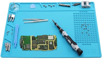 Dailygoody - Soldering Mat - Anti-Static Solder Pad - 34 x 23 cm - Silicone Werkmat - Ideaal voor Elektronica Reparatie - Geschikt voor Mobiele A
