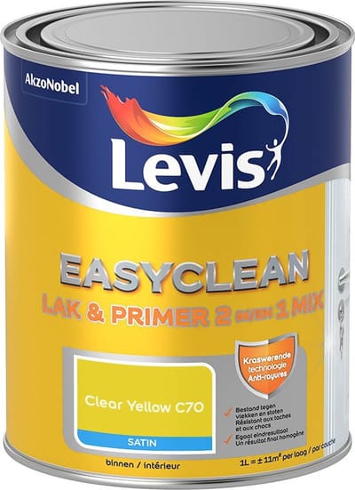 Levis - Easyclean Lak & Primer 2-In-1 Mix - Clear Yellow C70 - Mengverf - 1 L