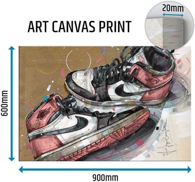 Sneaker canvas 1984 rust pink 90x60 cm