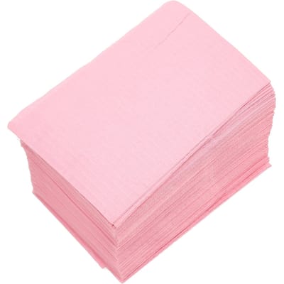125 Stuks Tandheelkundige Slabbers Wegwerp Waterdicht Absorberend Tattoo Slabber voor Lichaamsbedekking Roze white