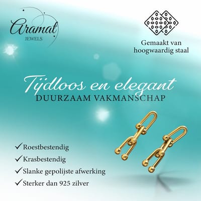 Aramat Jewels | Oorbellen | U-Schakel Oorbellen 35x8mm Staal | Zilverkleur | |8mm | Staal | Volwassenen | Verkleurd niet
