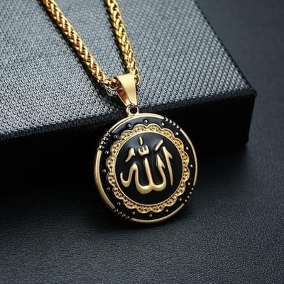 Colliers avec pendentif Vintage de l'ordre islamique d'allah pour hommes et femmes, Style Punk, bijoux de sport décontractés, cadeau or