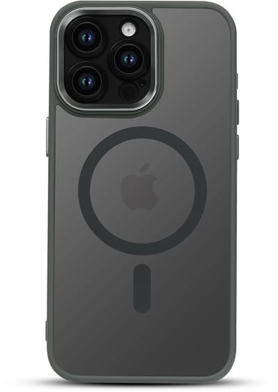 Hoesje Geschikt voor Apple iPhone 12 Pro - Grijze Color Frame - Casemania Shock Proof Back Cover met Gekleurde Bumper - Geschikt voor MagSafe - Flexibel en Shockproof Hoes met Volledige Camera Bescherming - Val/Stoot-Proof Telefoonhoesje
