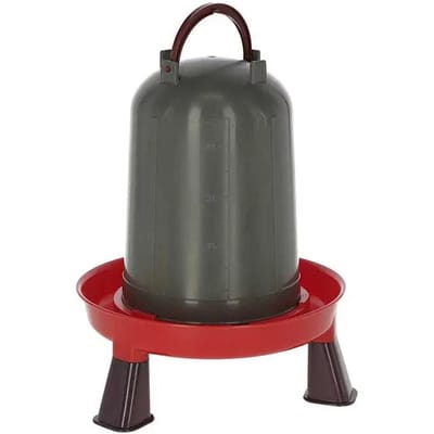 Gerecycleerde waterbak met kippenstand Kerbl