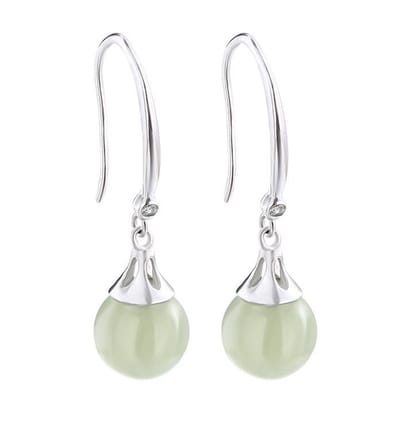 Zilveren Oorhangers Jade - Oorbellen Zilver