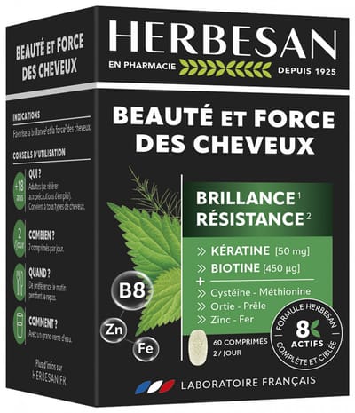 Herbesan Beauté & Force des Cheveux Brillance Résistance 60 Tabletten