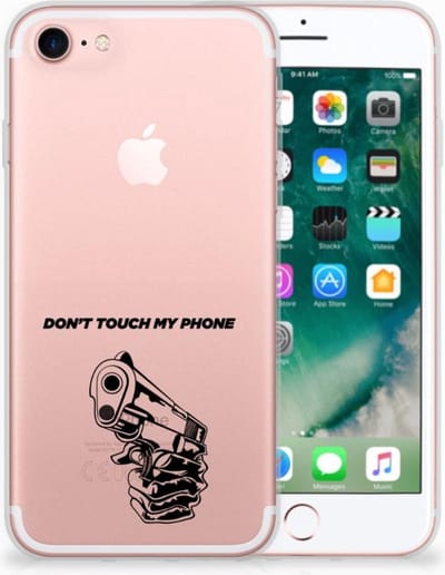 iPhone SE 2022 | SE 2020 | 8 | 7 Silicone-hoesje Gun Don't Touch My Phone