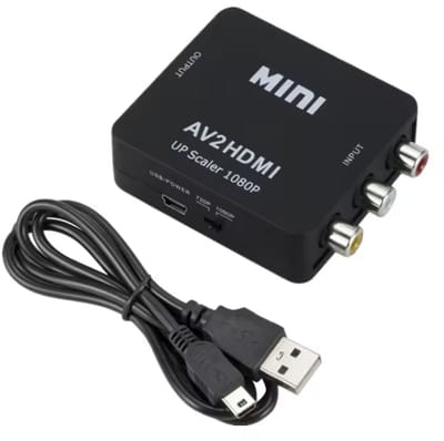 CHPN - AV naar HDMI converter - HDMI adapter - AVRCA CVBS-Adapter Mini - HDMI2AV - Zwart - Converter - Universeel
