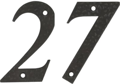 AMIG Huisnummer 27 - massief gesmeed staal - 10cm - incl. bijpassende schroeven - zwart