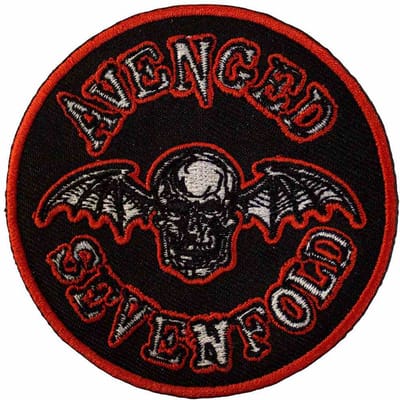 Avenged Sevenfold - Deathbat Orange Border Patch - Zwart